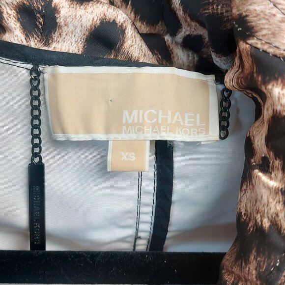 Michael Kors Leopard Print Hooded Jacket - Size XS - Picture 8 of 10